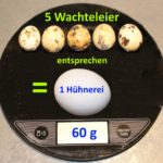 Wie viele Wachteleier sind ein Hühnerei?