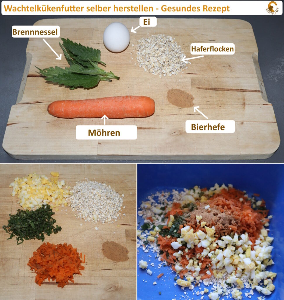 Wachtelkükenfutter selber herstellen - Rezept und Zutaten